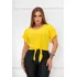 Blusa Manga Curta De Amarrar Lisa Blusinha Basica Feminina 