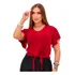 Blusa Manga Curta De Amarrar Lisa Blusinha Basica Feminina 