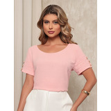 Blusa Manga Curta Tecido