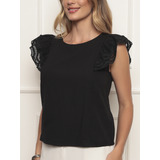 Blusa Manga Japonesa Babados