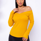 Blusa Manga Longa Canelada