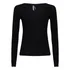 Blusa Manga Longa Decote V Canelado