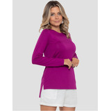 Blusa Manga Longa Longline