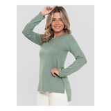 Blusa Manga Longa Longline