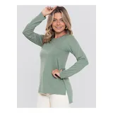Blusa Manga Longa Longline
