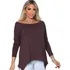 Blusa Manga Longa Soltinha De Malha Estilosa Gola Canoa