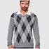 Blusa Masculino Lâ Suéter Tricô Gola V Escocês  Frete Grátis