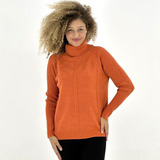 Blusa Miose De Lã Manga Longa Gola Alta Feminina