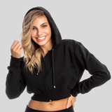 Blusa Moletom Cropped Feminino