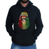 Blusa Moletom Masculino Canguru Leao Bob Marley Reggae Music