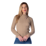 Blusa Oliveira Malhas Em Tricot Com Detalhe Na Gola Nude