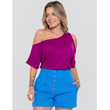 Blusa Ombro Assimetrico Feminina