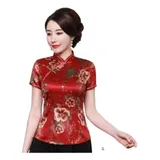 Blusa Oriental Feminina Vermelha