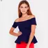 Blusa Peplum Ombro A Ombro Neoprene Super Elegante Linda
