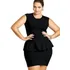 Blusa Peplun Pluz Size Regata Babados Verão Neoprene Linda