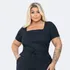 Blusa Plus Size Gola Quadrada Modeladora Casual Oferta