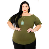 Blusa Plus Size Grande Preta E Branca Ciganinha Ombro Caído