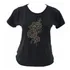 Blusa Plus Size M Ao G5 Com Aplicação Pedras Flor Dourada