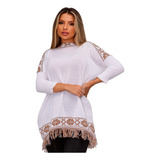 Blusa Poncho Kimono Tricot