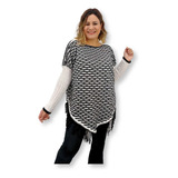 Blusa Poncho Tricot Inverno