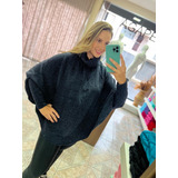 Blusa Poncho Tricot Mousse