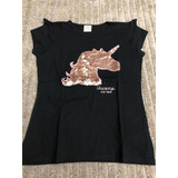 Blusa Preta Unicornio Bordado