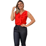 Blusa Regata Com Ilhos