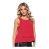 Blusa Regata Duna Camadas Na Frente Elegante Festa Casual