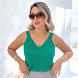 Blusa Regata Em Tecido