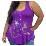 Blusa Regata Estampada Plus