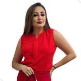 Blusa Regata Social Crepe