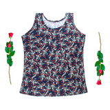 Blusa Regata Tecido Estapado