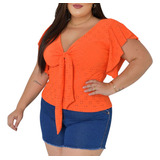 Blusa Renda Feminina Plus