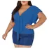 Blusa Renda Feminina Plus Size Manga Curta Babado Cores Chic