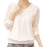 Blusa Renda Manga Longa