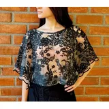Blusa Sobreposicao Tule Bordado