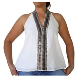 Blusa Social Feminina Bordada