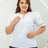 Blusa Social Feminina Manga Curta Bufante Decote Gota M G Gg