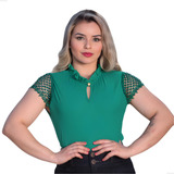 Blusa Social Feminina Manga