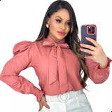 Blusa Social Feminina Manga