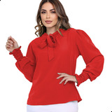 Blusa Social Feminina Manga