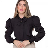 Blusa Social Feminina Manga