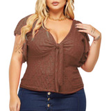 Blusa Social Feminina Plus
