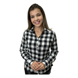 Blusa Social Feminina Xadrez