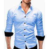 Blusa Social Masculina Manga