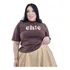 Blusa Soltinha Gola Alta Estampada Plus Size Manga 3/4 -lola