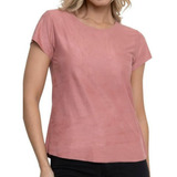 Blusa Suede Feminina Manga