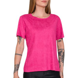 Blusa Suede Feminina Manga