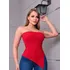 Blusa Tomara Que Caia Assimétrica Canelada 3d Moda Gringa