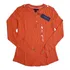 Blusa Tommy Hilfiger Feminina Botão Manga Longa Laranja